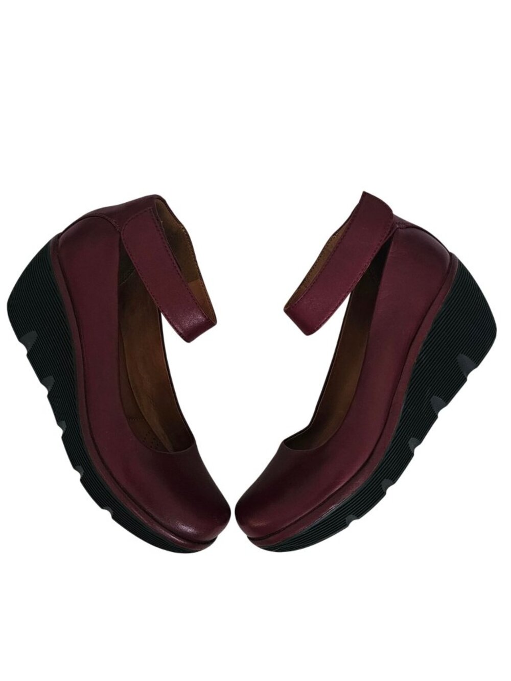 Clarks Women's Burgundy Clarene Tide Printed Wedge Heel Pump Shoes Size US 7.5 - Picture 10 of 16